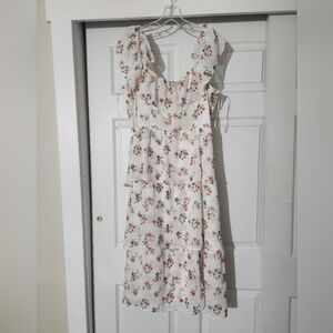 ARULA White Floral Tiered Dress